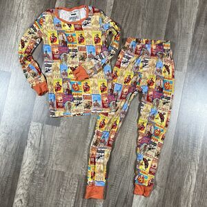 Rodeo Cowboy Bamboo Pajamas 3T 2 Piece Long Sleeve All Over Print Unisex